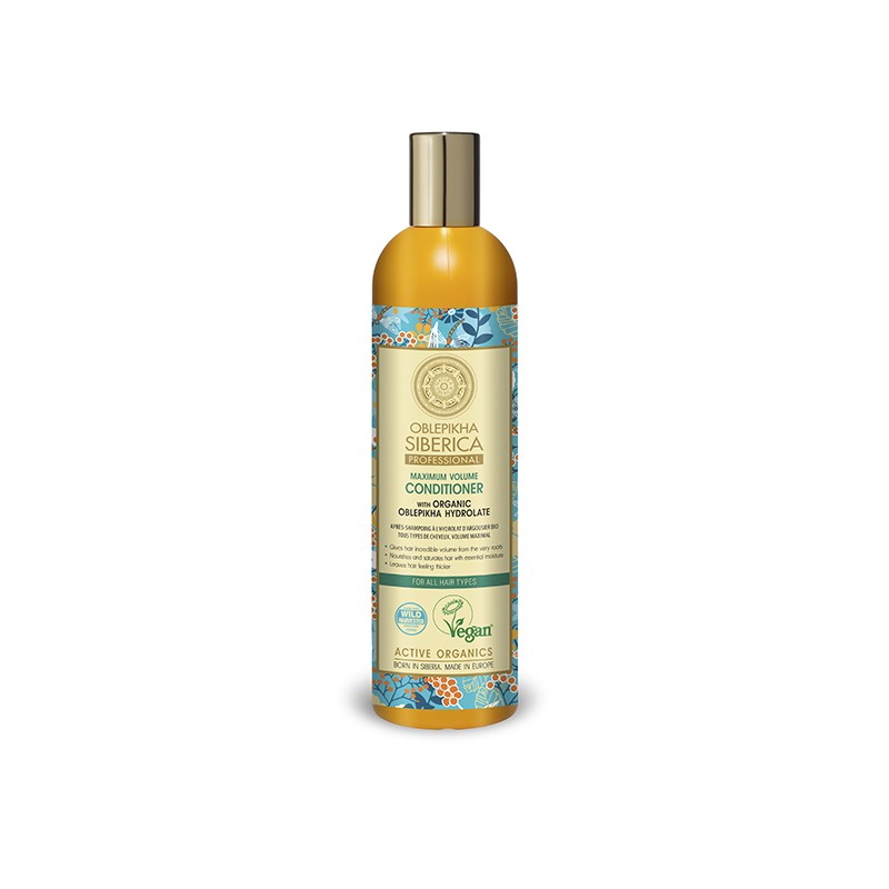 ACONDICIONADOR CON HIDROLATO DE OBLEPIKHA PARA TODO TIPO DE CABELLO, VOLUMEN MÁXIMO, 400 ml