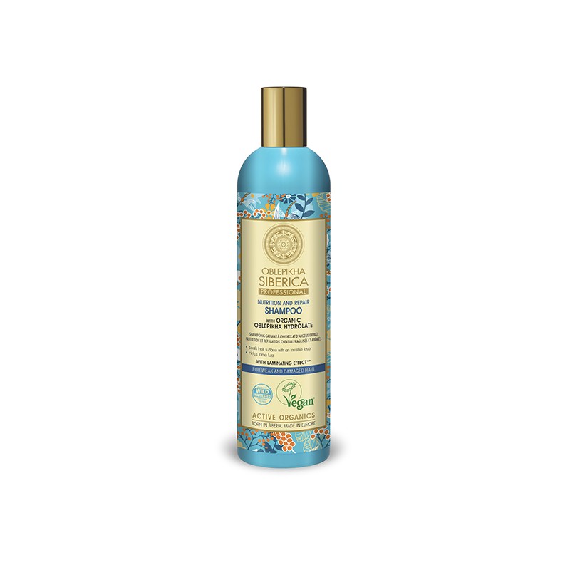 CHAMPÚ CON HIDROLATO DE ESPINO AMARILLO ORGÁNICO PARA CABELLO DÉBIL Y DAÑADO, NUTRICIÓN Y REPARACIÓN, 400 m