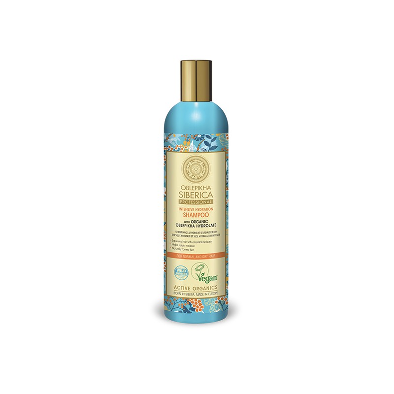 CHAMPÚ CON HIDROLATO DE ESPINO AMARILLO ORGÁNICO PARA CABELLO NORMAL Y SECO, HIDRATACIÓN INTENSIVA, 400 ml