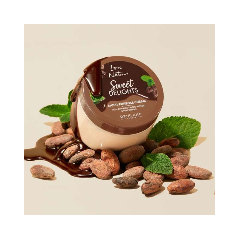 Crema Multi-Beneficios con Manteca de Cacao y Menta Orgánicas Sweet Delights