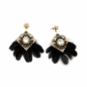 Pendientes plumas negras