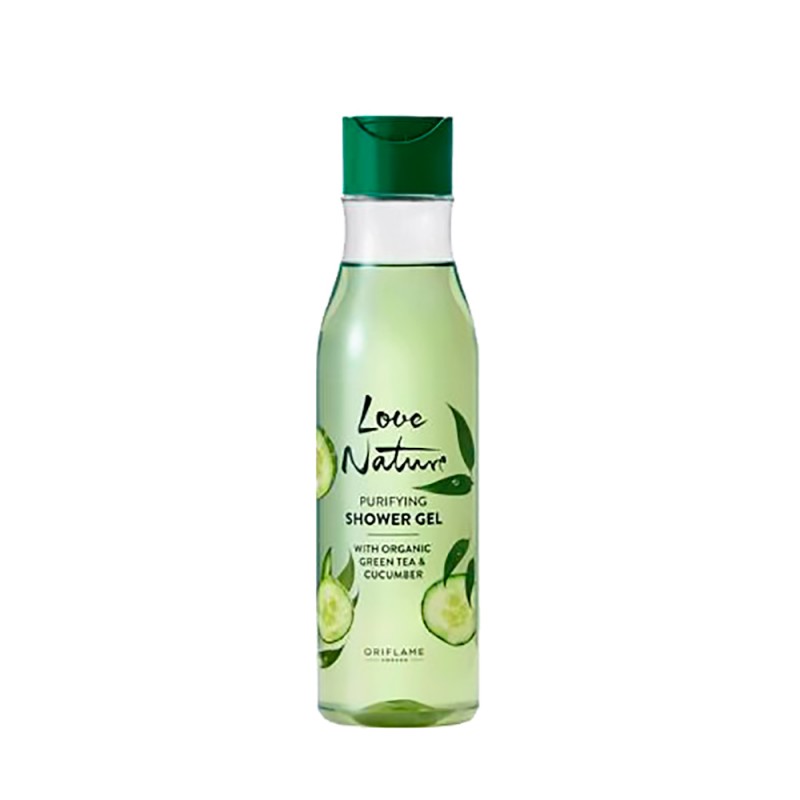 Gel de Ducha Purificante con Té Verde y Pepino Orgánicos Love Nature